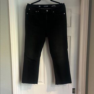J. Crew Women's 9 inch Demi Boot Cropped Black Jeans Size 30